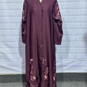 Front & Back Embroidery Design Abaya