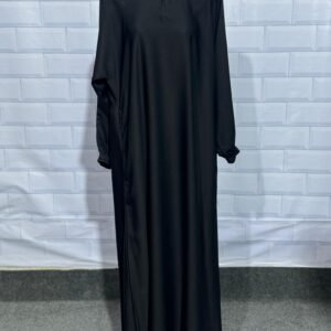 Simple Nida Fabric Abaya with Side Pocket Design