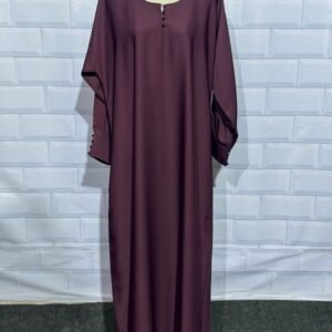 Crystal Button Abaya with Bazu Nug Button Style