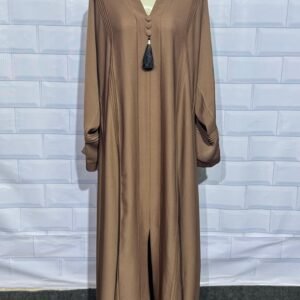 Zoom Button Lining Abaya with Bell Bottom Bazu Design